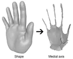 Voxel Cores: Efficient, robust, and provably good approximation of 3D medial axes